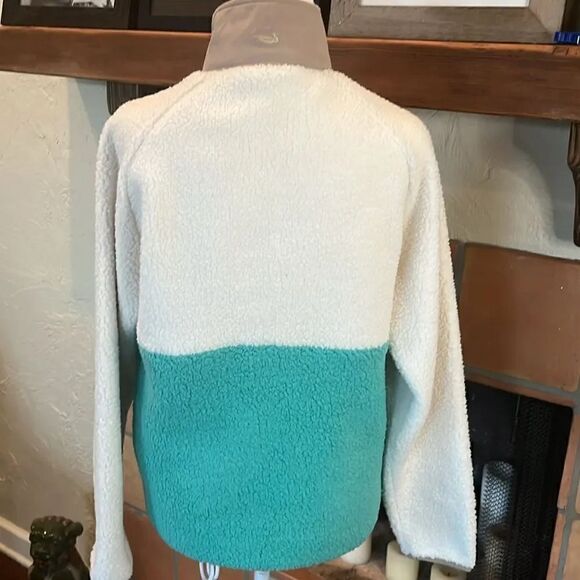 Southern Marsh Beckett Snap Fleece Pullover, Oatmeal and Teal, S! - Picture 7 of 10
